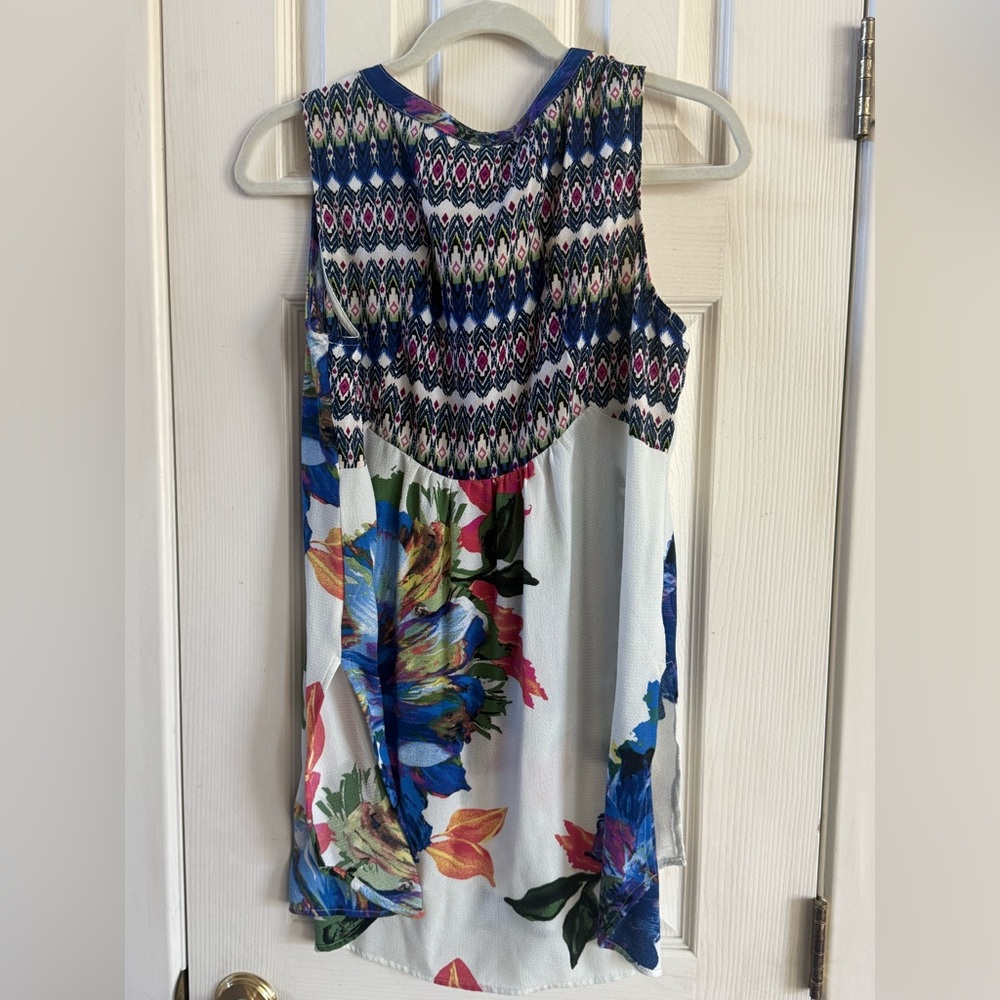 Fig And Flower Multicolor Long Patterned Tunic Top - image 2